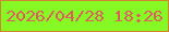 文字の大きさ：2、枠の色：d18531、背景の色：86f925、文字の色：e15c5f 無料ブログパーツのブログ時計