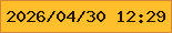 文字の大きさ：3、枠の色：d18638、背景の色：ffbf2a、文字の色：290f0d 無料ブログパーツのブログ時計