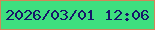 文字の大きさ：2、枠の色：d18658、背景の色：3edf7f、文字の色：16166a 無料ブログパーツのブログ時計
