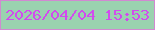 文字の大きさ：2、枠の色：d189d1、背景の色：9ad2af、文字の色：d24bee 無料ブログパーツのブログ時計