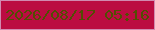 文字の大きさ：4、枠の色：d18ab0、背景の色：bb0c41、文字の色：524e03 無料ブログパーツのブログ時計