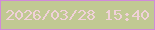 文字の大きさ：5、枠の色：d18ad9、背景の色：c1c993、文字の色：f0d1d9 無料ブログパーツのブログ時計