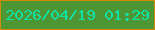 文字の大きさ：5、枠の色：d18b09、背景の色：4e9533、文字の色：0de3a6 無料ブログパーツのブログ時計