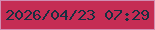 文字の大きさ：1、枠の色：d18db2、背景の色：c52c54、文字の色：182f41 無料ブログパーツのブログ時計