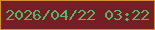 文字の大きさ：3、枠の色：d18e33、背景の色：751e23、文字の色：56b46c 無料ブログパーツのブログ時計