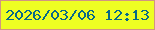 文字の大きさ：5、枠の色：d19580、背景の色：eefe22、文字の色：076988 無料ブログパーツのブログ時計