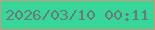 文字の大きさ：1、枠の色：d1967a、背景の色：38d698、文字の色：6a7a7c 無料ブログパーツのブログ時計