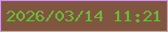文字の大きさ：5、枠の色：d196da、背景の色：805640、文字の色：69bb36 無料ブログパーツのブログ時計