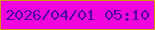 文字の大きさ：4、枠の色：d1980f、背景の色：f204df、文字の色：5203a1 無料ブログパーツのブログ時計