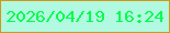 文字の大きさ：2、枠の色：d19814、背景の色：b1f9e1、文字の色：05fc4b 無料ブログパーツのブログ時計
