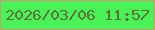 文字の大きさ：1、枠の色：d19873、背景の色：49f357、文字の色：5e7138 無料ブログパーツのブログ時計