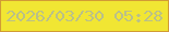 文字の大きさ：5、枠の色：d19b35、背景の色：f1e633、文字の色：bac089 無料ブログパーツのブログ時計