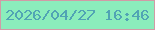 文字の大きさ：2、枠の色：d19ba6、背景の色：8bedbc、文字の色：51a4b4 無料ブログパーツのブログ時計