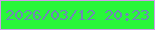 文字の大きさ：5、枠の色：d19cec、背景の色：29f73a、文字の色：6f87b7 無料ブログパーツのブログ時計
