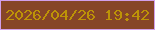 文字の大きさ：4、枠の色：d19fea、背景の色：864527、文字の色：bd9307 無料ブログパーツのブログ時計