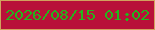 文字の大きさ：1、枠の色：d1a25e、背景の色：b81139、文字の色：24b41c 無料ブログパーツのブログ時計