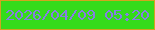 文字の大きさ：1、枠の色：d1a41f、背景の色：34db1b、文字の色：857ee3 無料ブログパーツのブログ時計