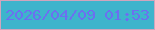 文字の大きさ：1、枠の色：d1a5bd、背景の色：3eb4cc、文字の色：6b70f0 無料ブログパーツのブログ時計