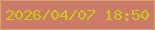 文字の大きさ：1、枠の色：d1a763、背景の色：cc7a6a、文字の色：c9cc0e 無料ブログパーツのブログ時計