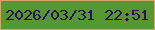 文字の大きさ：3、枠の色：d1a767、背景の色：589633、文字の色：28124f 無料ブログパーツのブログ時計