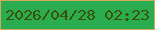 文字の大きさ：2、枠の色：d1a959、背景の色：2aac51、文字の色：3c5106 無料ブログパーツのブログ時計