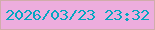 文字の大きさ：2、枠の色：d1acab、背景の色：edadde、文字の色：05a6c1 無料ブログパーツのブログ時計