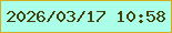 文字の大きさ：4、枠の色：d1ad1f、背景の色：abfee7、文字の色：41410a 無料ブログパーツのブログ時計