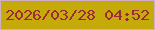 文字の大きさ：5、枠の色：d1adc8、背景の色：c5ab09、文字の色：9e2a39 無料ブログパーツのブログ時計