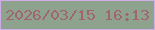 文字の大きさ：4、枠の色：d1ade8、背景の色：8da38d、文字の色：a16571 無料ブログパーツのブログ時計