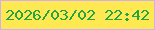 文字の大きさ：3、枠の色：d1adf2、背景の色：fee953、文字の色：26a345 無料ブログパーツのブログ時計