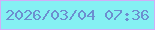 文字の大きさ：3、枠の色：d1aef8、背景の色：85f0f3、文字の色：6c8fd0 無料ブログパーツのブログ時計