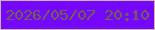 文字の大きさ：2、枠の色：d1b1b1、背景の色：7507fb、文字の色：73614a 無料ブログパーツのブログ時計