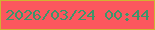文字の大きさ：1、枠の色：d1b331、背景の色：fc575e、文字の色：3c956b 無料ブログパーツのブログ時計