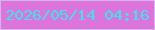 文字の大きさ：1、枠の色：d1b6e8、背景の色：dd74db、文字の色：3be4ee 無料ブログパーツのブログ時計