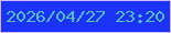 文字の大きさ：2、枠の色：d1b6fa、背景の色：1b32f8、文字の色：57bcbc 無料ブログパーツのブログ時計