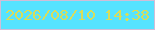 文字の大きさ：4、枠の色：d1bdd7、背景の色：56e3ff、文字の色：d9dd5a 無料ブログパーツのブログ時計