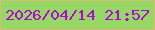 文字の大きさ：4、枠の色：d1c073、背景の色：97d766、文字の色：af06d5 無料ブログパーツのブログ時計