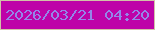 文字の大きさ：3、枠の色：d1c2a8、背景の色：be03a8、文字の色：9485e9 無料ブログパーツのブログ時計