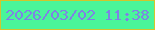 文字の大きさ：4、枠の色：d1c62c、背景の色：4af59a、文字の色：7f82e4 無料ブログパーツのブログ時計