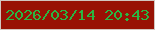 文字の大きさ：4、枠の色：d1c7c0、背景の色：981204、文字の色：2ab642 無料ブログパーツのブログ時計