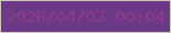 文字の大きさ：5、枠の色：d1c9b6、背景の色：6b3987、文字の色：8e3b86 無料ブログパーツのブログ時計