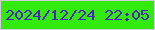 文字の大きさ：3、枠の色：d1ccdb、背景の色：32ea0b、文字の色：511fc6 無料ブログパーツのブログ時計