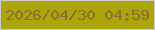 文字の大きさ：4、枠の色：d1cdcd、背景の色：ada50c、文字の色：906c29 無料ブログパーツのブログ時計