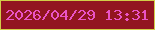文字の大きさ：5、枠の色：d1ce48、背景の色：921520、文字の色：ea54c6 無料ブログパーツのブログ時計