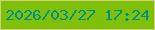 文字の大きさ：1、枠の色：d1ce7e、背景の色：7ec108、文字の色：008f89 無料ブログパーツのブログ時計
