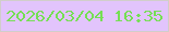 文字の大きさ：5、枠の色：d1cecb、背景の色：e2c4fc、文字の色：75df54 無料ブログパーツのブログ時計