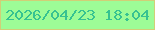 文字の大きさ：5、枠の色：d1cf77、背景の色：9dfc97、文字の色：36c291 無料ブログパーツのブログ時計