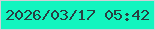 文字の大きさ：1、枠の色：d1cfd6、背景の色：12f5bf、文字の色：284043 無料ブログパーツのブログ時計