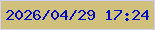 文字の大きさ：5、枠の色：d1cffe、背景の色：cfc17c、文字の色：0409c6 無料ブログパーツのブログ時計