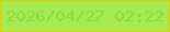 文字の大きさ：5、枠の色：d1d112、背景の色：aaea51、文字の色：82dc4a 無料ブログパーツのブログ時計